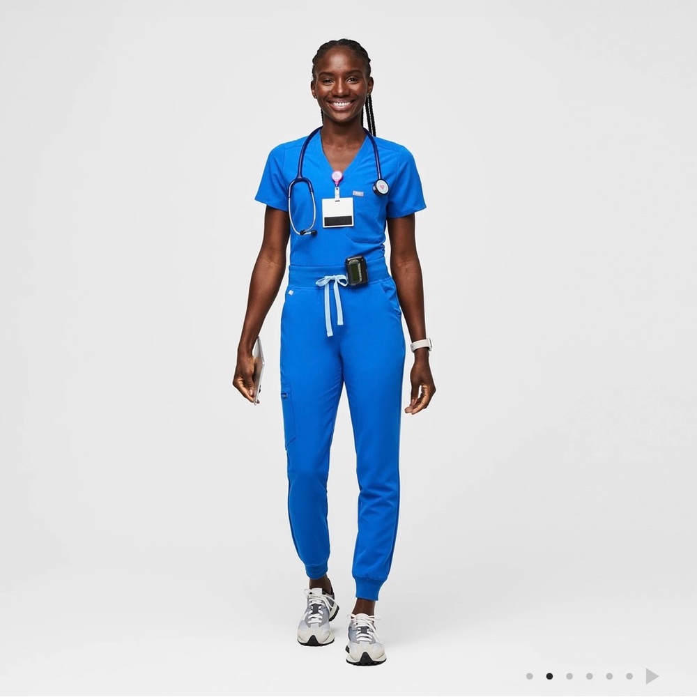 Figs Royal Blue Zamora High Wasted 2.0 Jogger Scrub Pants